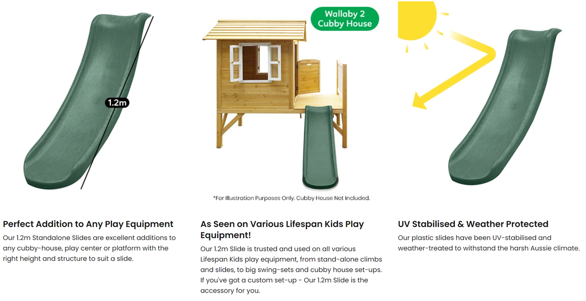 Green 1.2m playground slide